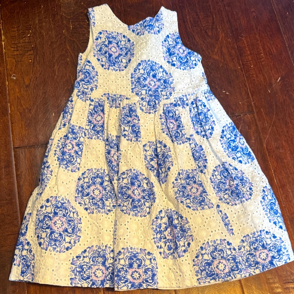 Janie and Jack Blue and White Floral Dress